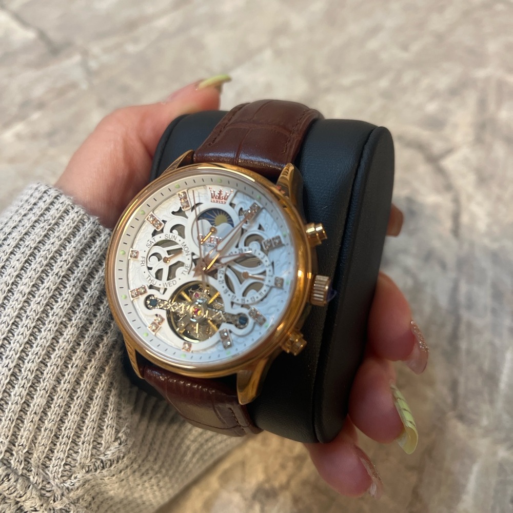 Olevs Automatic Skeleton Moonphase Watch - image 2